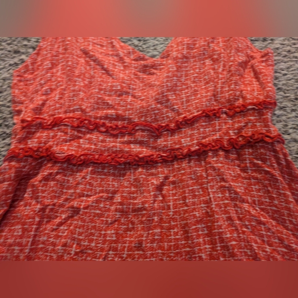 Coral Tie Strap Sundress with Ruffled waist and hem | Cottagecore • Summer • Boh - Picture 4 of 6
